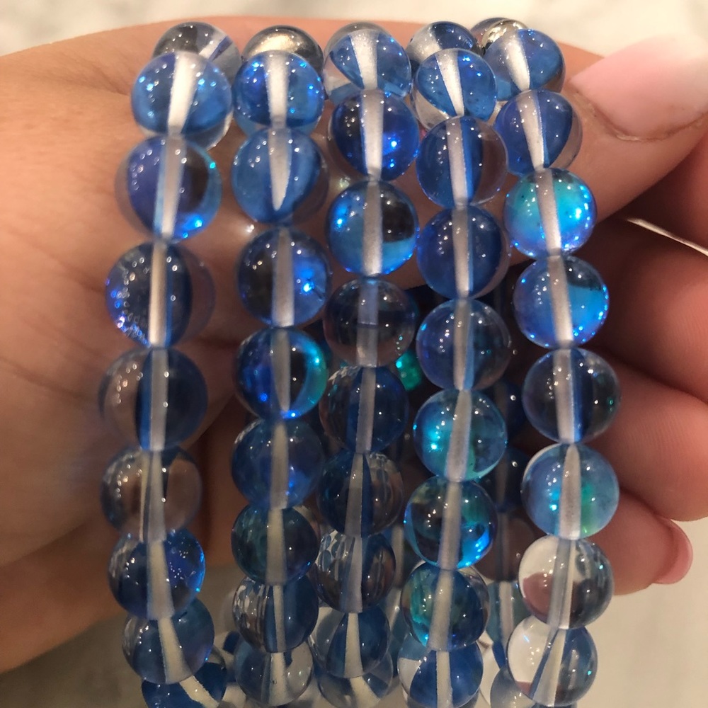 “SKY BLUE MYSTIC QUARTZ” Healing Crystal Bracelet - Picture 5 of 8